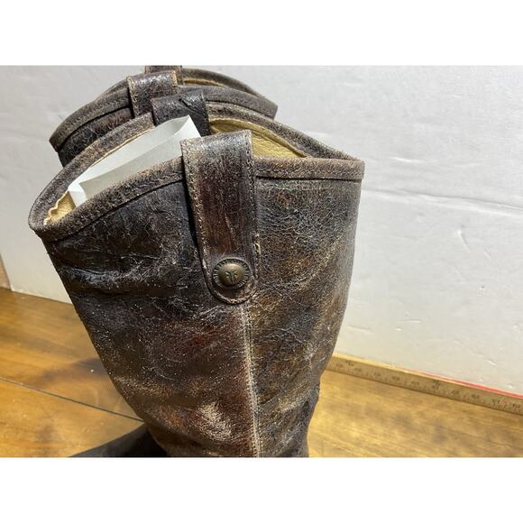 Frye Melissa Button Boots Size 7 B Glazed Distressed Leather Style 77164 - Picture 2 of 13